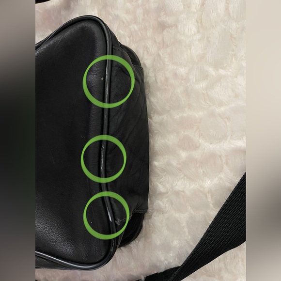 Three inserts and one pocket, black leather satchel. - Picture 14 of 17